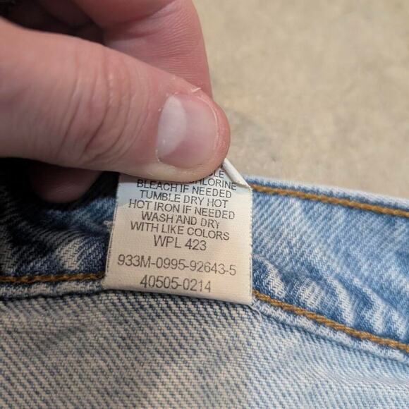 VTG 90s Levis 505 Orange Tab Mens 33x36 (32x35) Stains Denim Washed - Picture 5 of 8